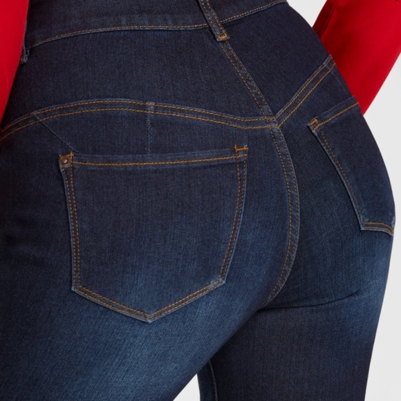 NWT NY&Co High-Waisted Curvy Sculpting Skinny Jeans - Dark Wash - Picture 4 of 4